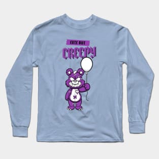 Cute but Creepy, Funny bear with a balloon design Long Sleeve T-Shirt